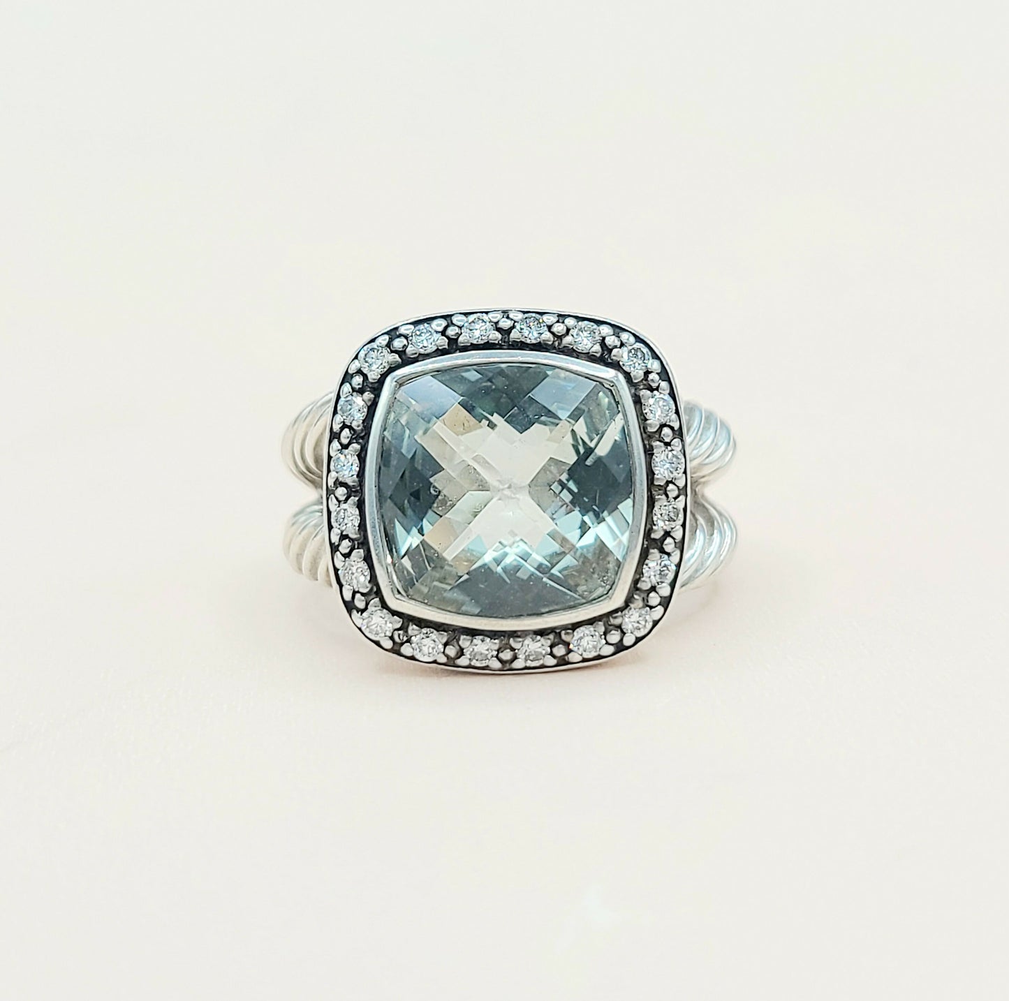 David Yurman Albion Moonlight Ice Ring 11mm Prasiolite