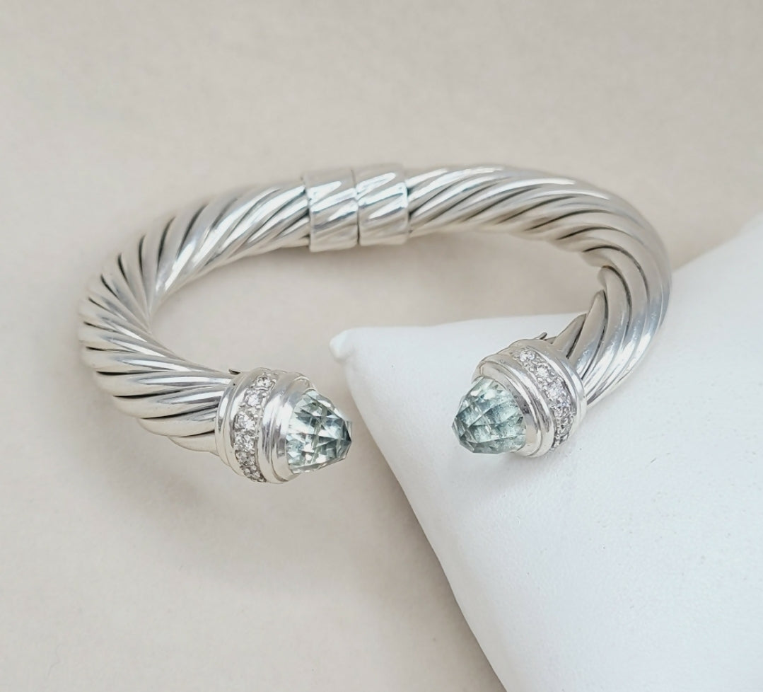 David Yurman Bracelet 10mm – Prasiolite & Diamonds