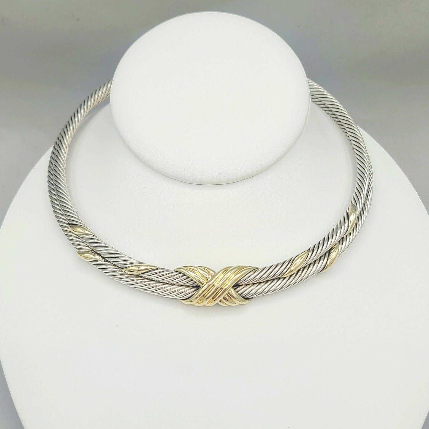 David Yurman Double Cable X Choker Necklace