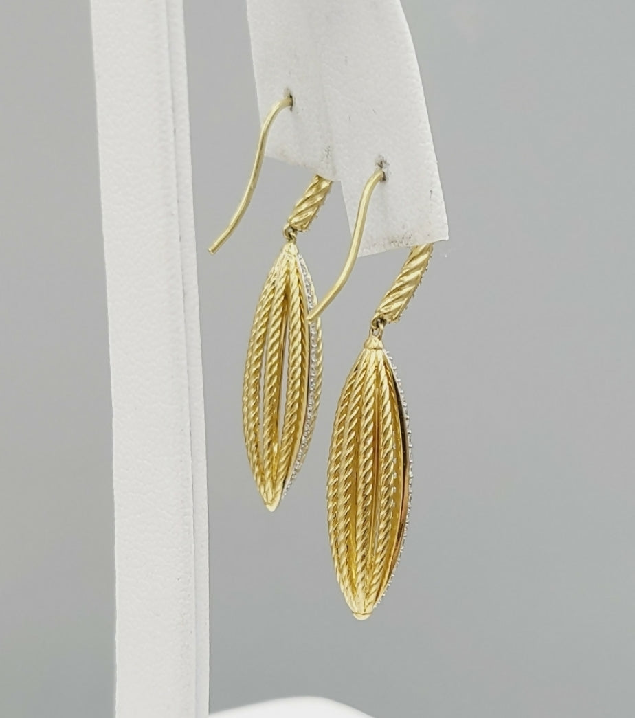 David Yurman Lantana Drop Earrings – 18k Gold & Diamonds