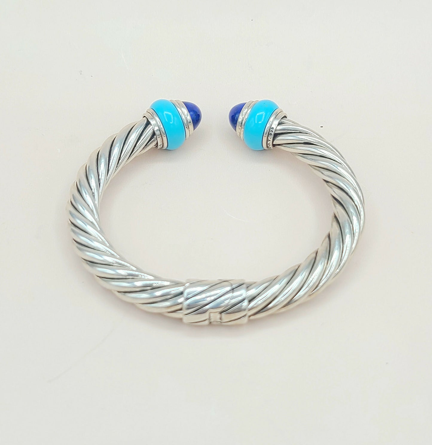 David Yurman Rondelle Cable Bracelet Lapis & Turquoise
