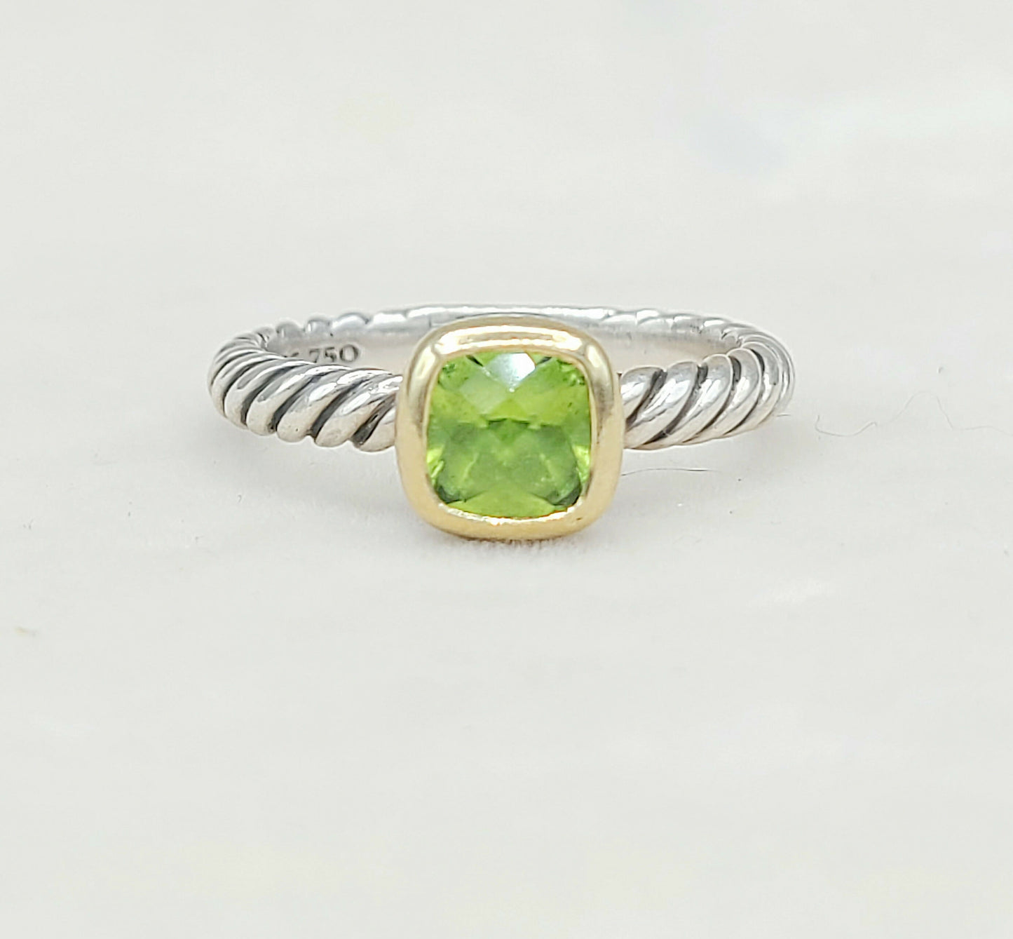 David Yurman Stackable Ring Peridot & Gold