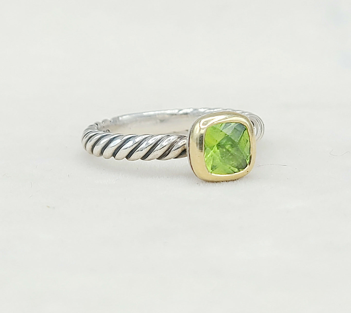 David Yurman Stackable Ring Peridot & Gold