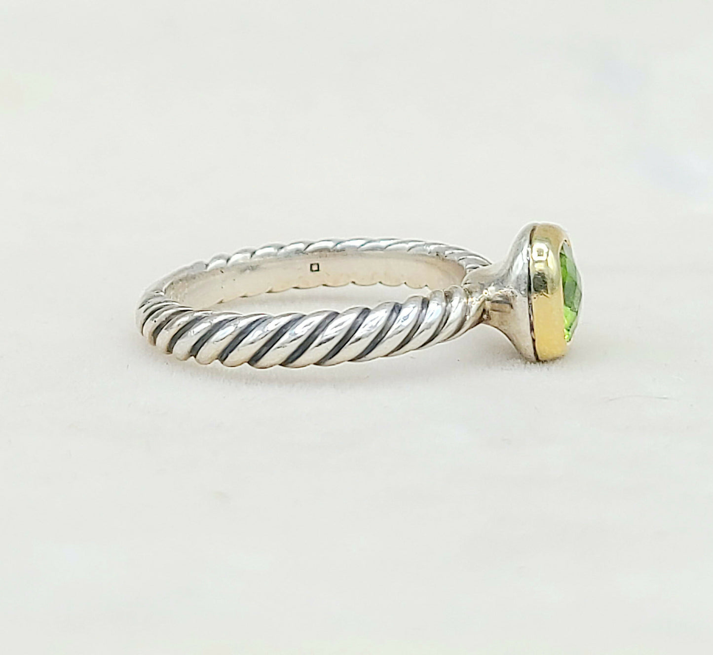 David Yurman Stackable Ring Peridot & Gold
