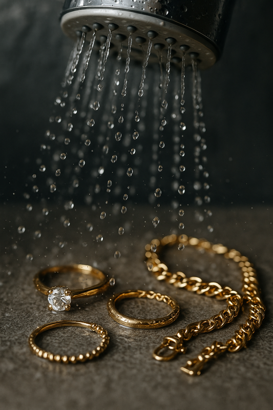 Jewelry in shower 