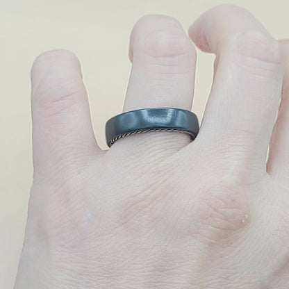    David Yurman Steamline-Black Titanium Band-Ring