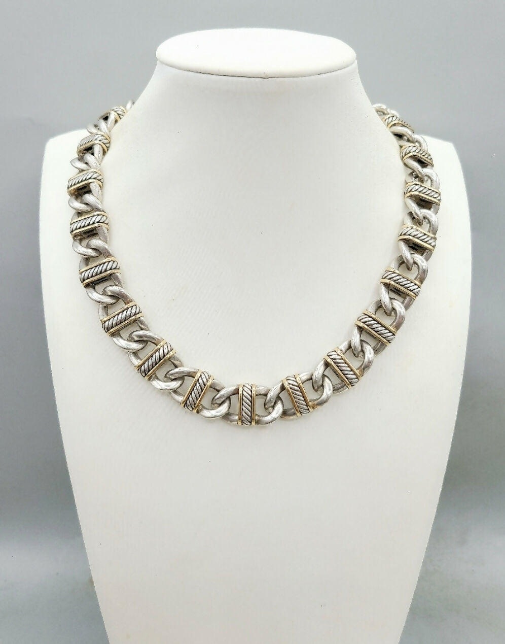    David Yurman 14mm-Madison-Link-Necklace-With Gold-