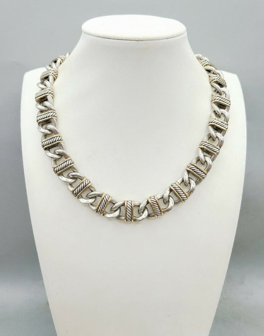    David Yurman 14mm-Madison-Link-Necklace-With Gold-