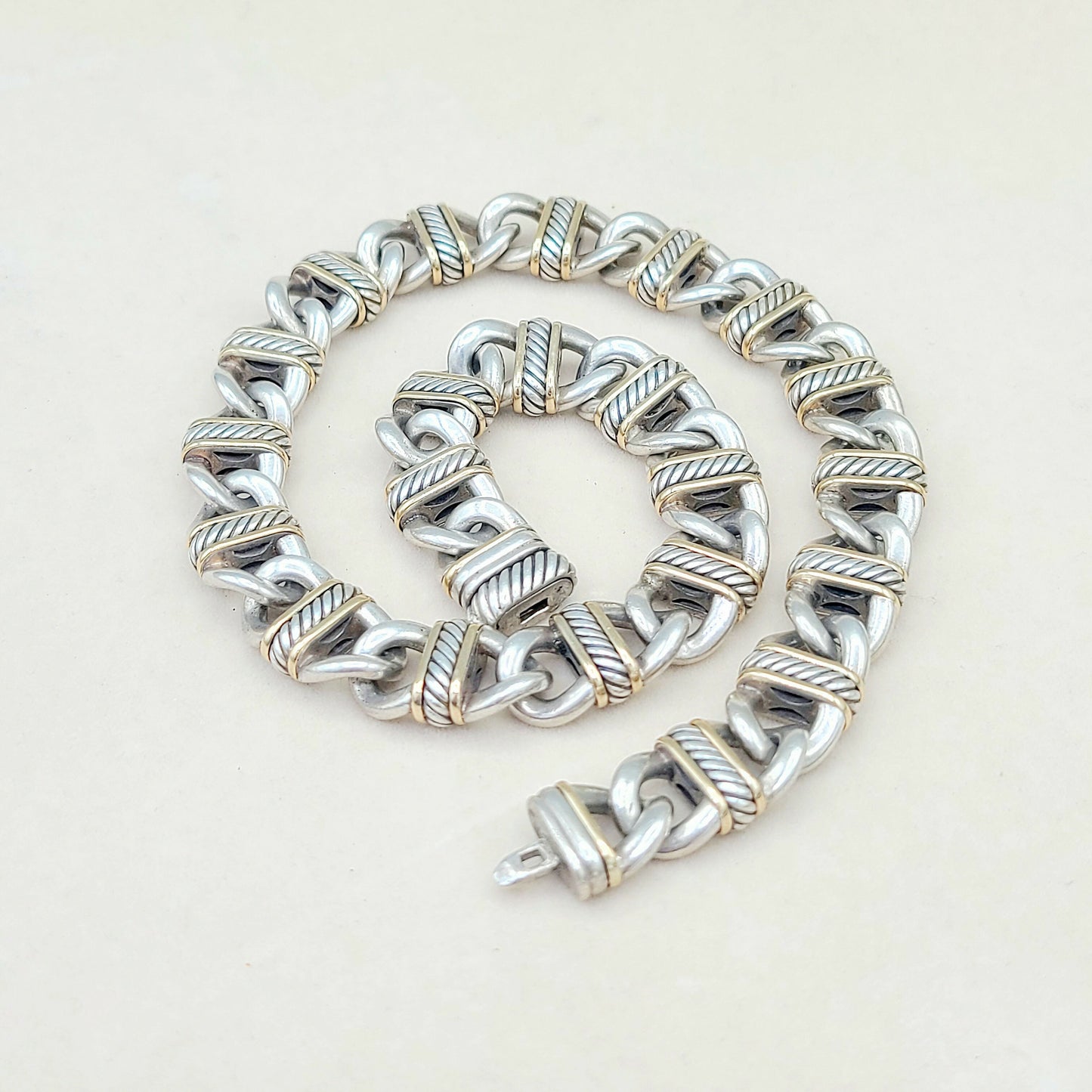    David Yurman 14mm-Madison-Link-Necklace-With Gold-