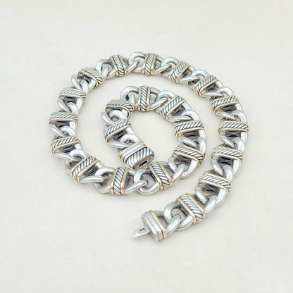    David Yurman 14mm-Madison-Link-Necklace-With Gold-