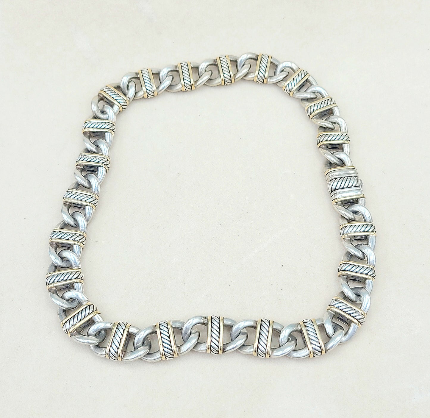    David Yurman 14mm-Madison-Link-Necklace-With Gold-