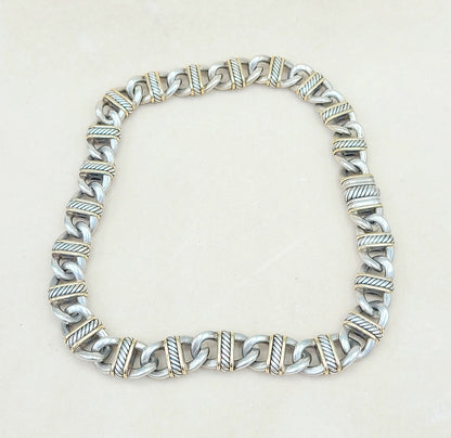    David Yurman 14mm-Madison-Link-Necklace-With Gold-