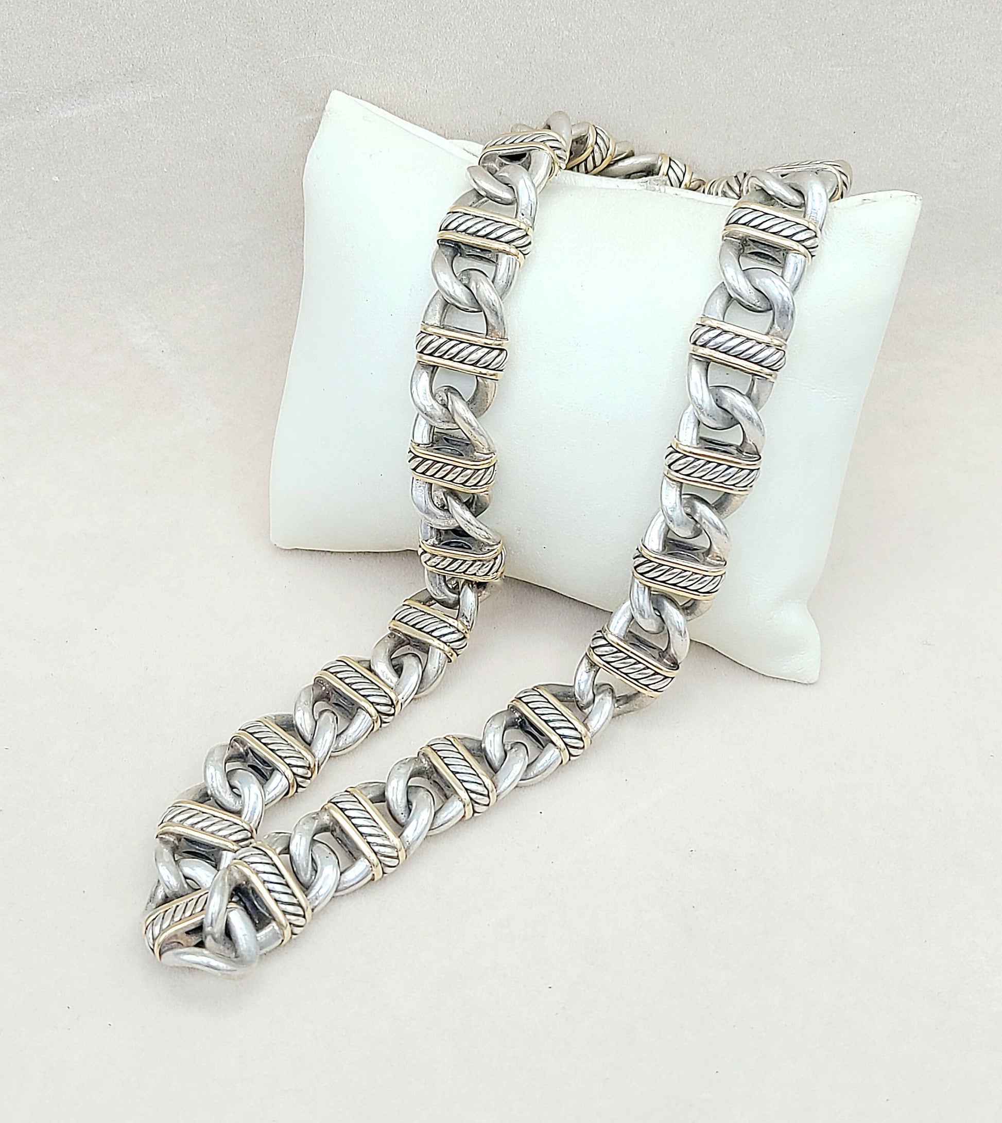    David Yurman 14mm-Madison-Link-Necklace-With Gold-