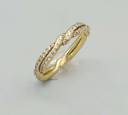    David Yurman 18K Gold Wisteria Pavé Diamond Ring