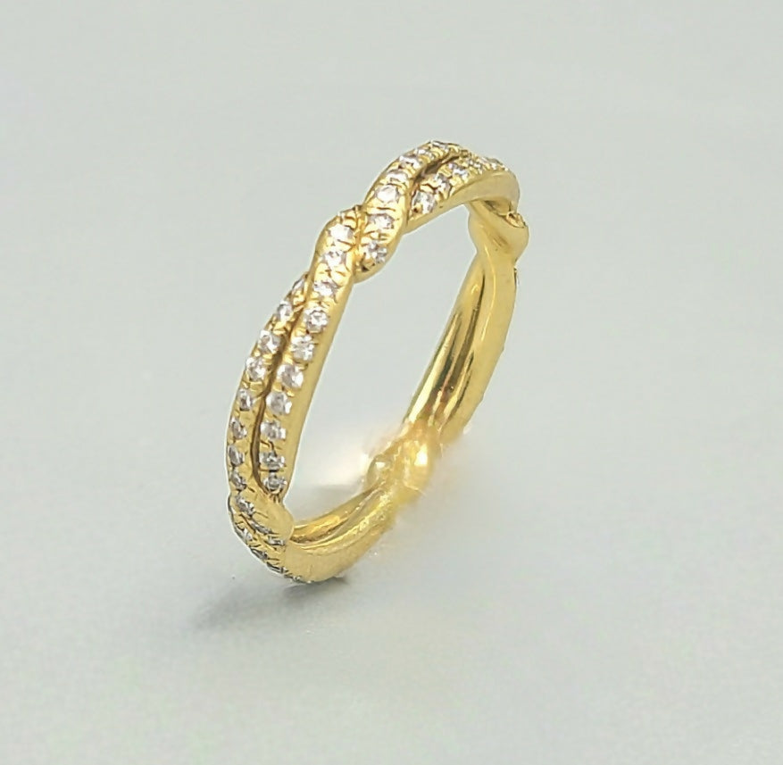    David Yurman 18K Gold Wisteria Pavé Diamond Ring