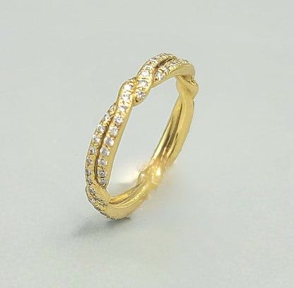    David Yurman 18K Gold Wisteria Pavé Diamond Ring