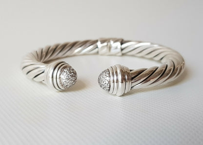    David-Yurman-8.5mm-Pave Diamond-Tip-Bracelet-