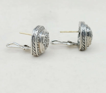    David Yurman Albion 11mm Pave Diamond Earrings
