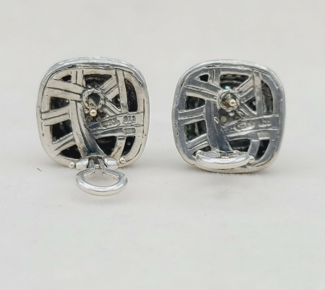    David Yurman Albion 11mm Pave Diamond Earrings