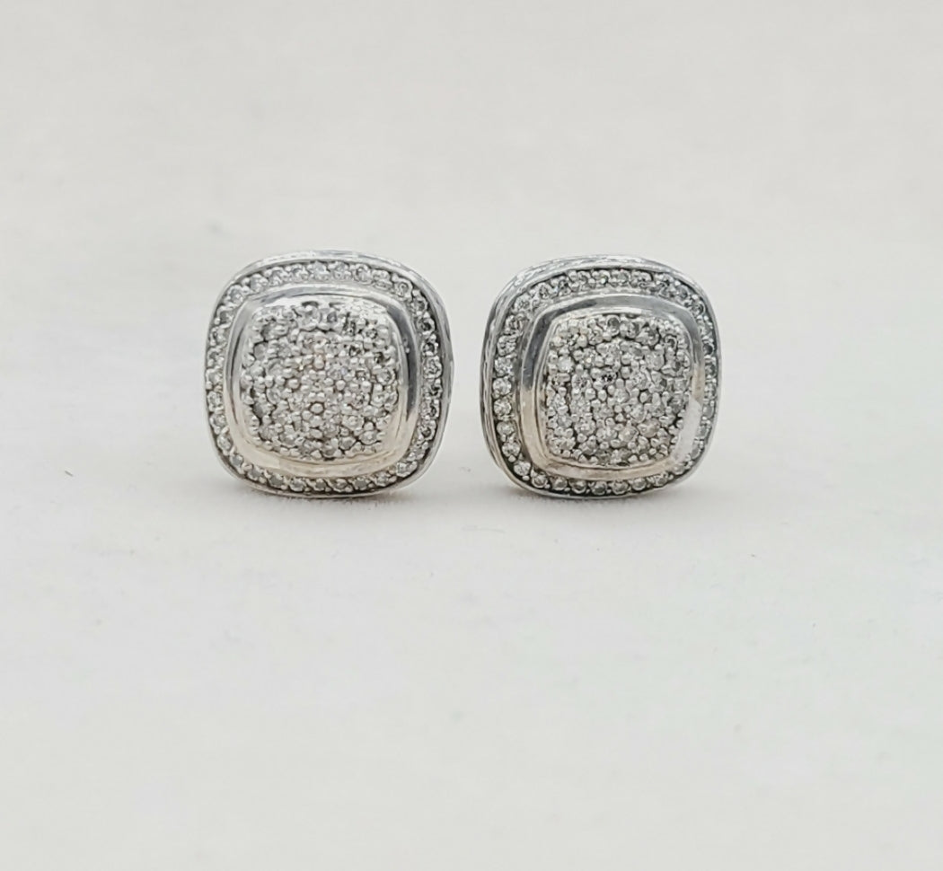    David Yurman Albion 11mm Pave Diamond Earrings