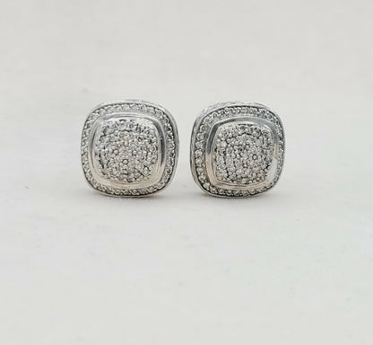    David Yurman Albion 11mm Pave Diamond Earrings