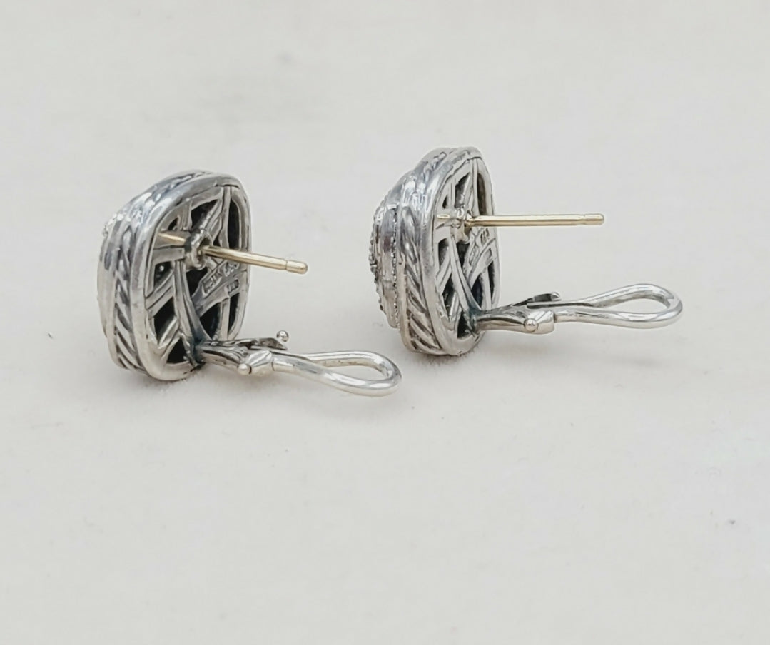    David Yurman Albion 11mm Pave Diamond Earrings
