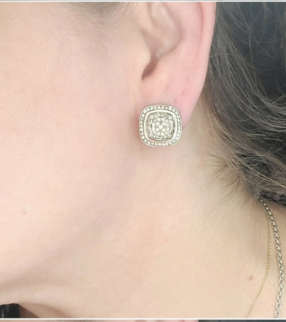    David Yurman Albion 11mm Pave Diamond Earrings