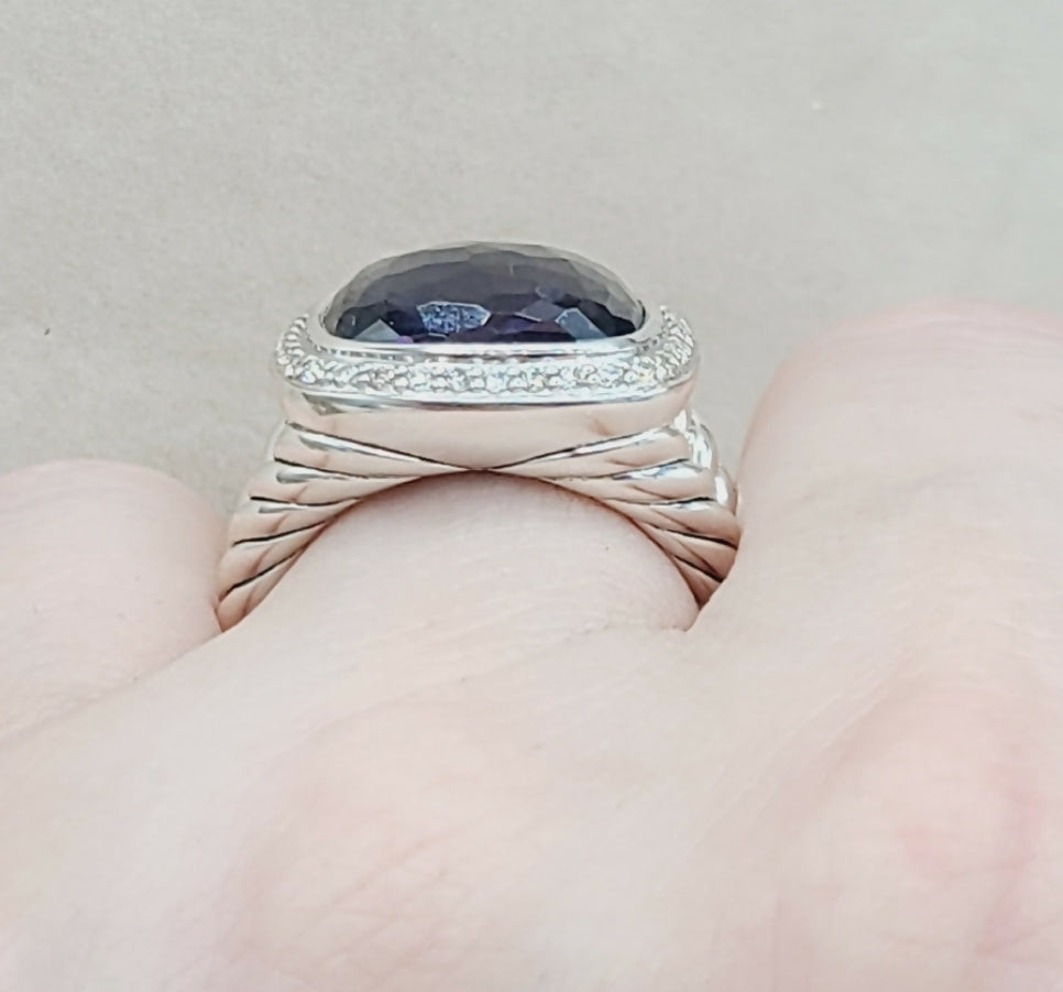    David Yurman Albion 14mm Black Orchid Diamond Ring