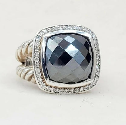    David Yurman Albion 14mm Hematite Diamond Ring