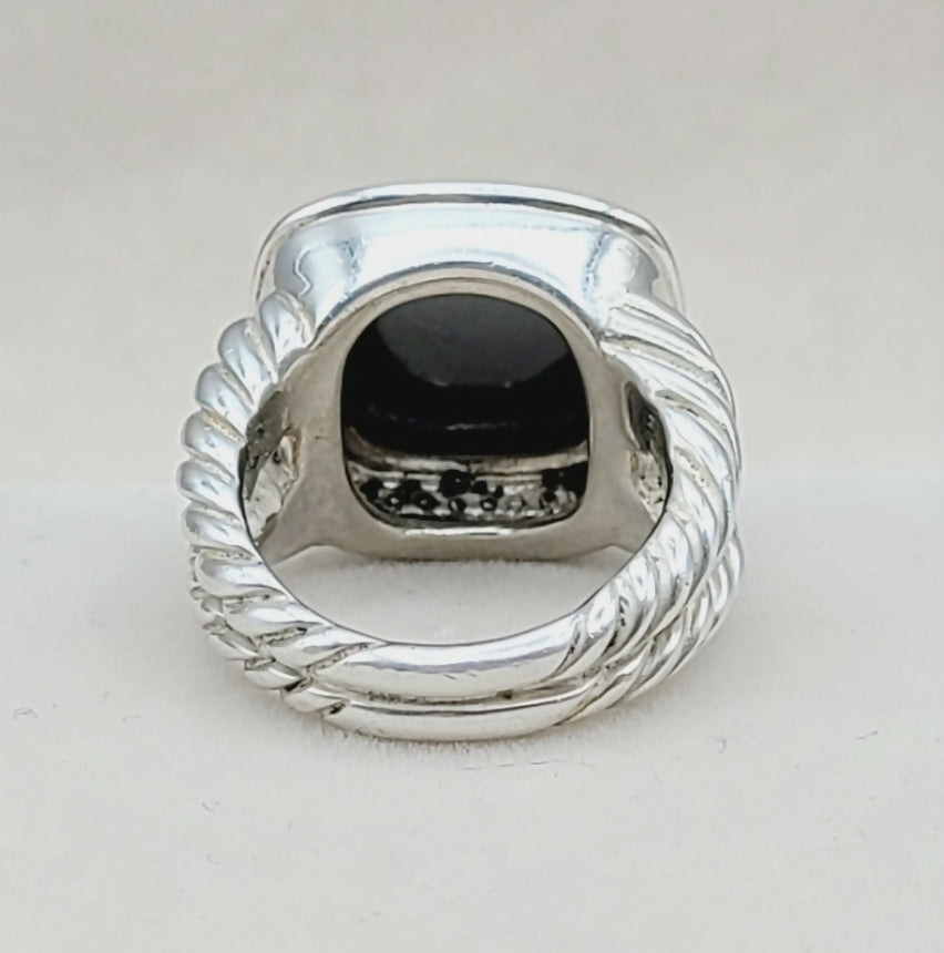    David Yurman Albion 14mm Hematite Diamond Ring