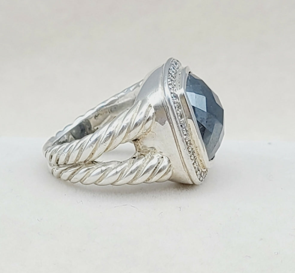    David Yurman Albion 14mm Hematite Diamond Ring