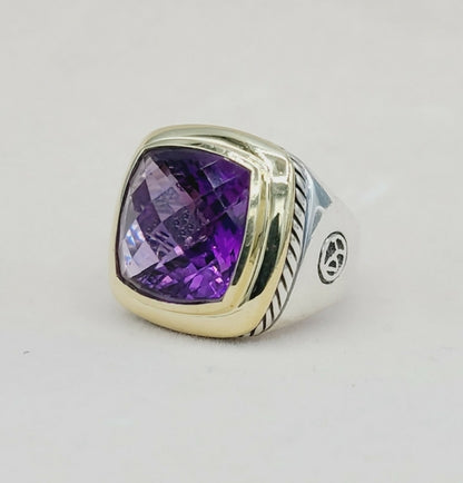   David Yurman Albion 15mm Amethyst Ring – Gold