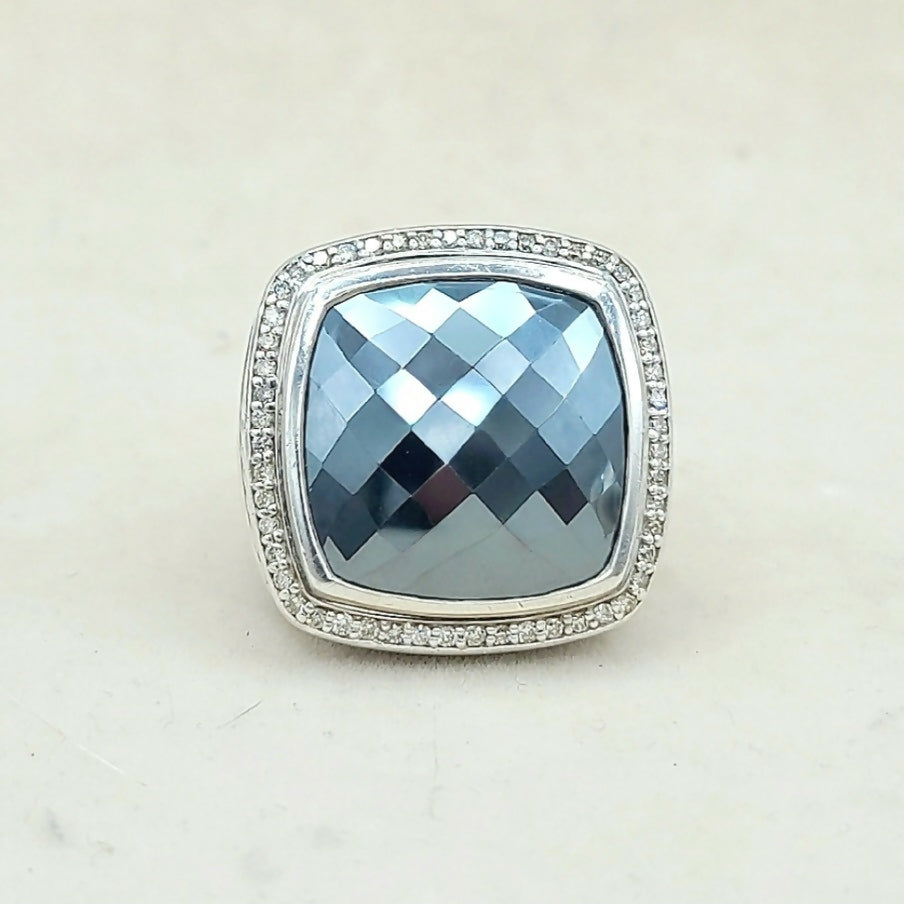    David Yurman Albion 20mm Hematite & Diamond Ring
