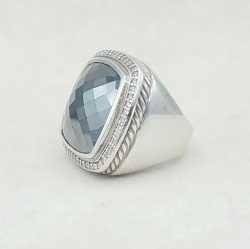    David Yurman Albion 20mm Hematite & Diamond Ring