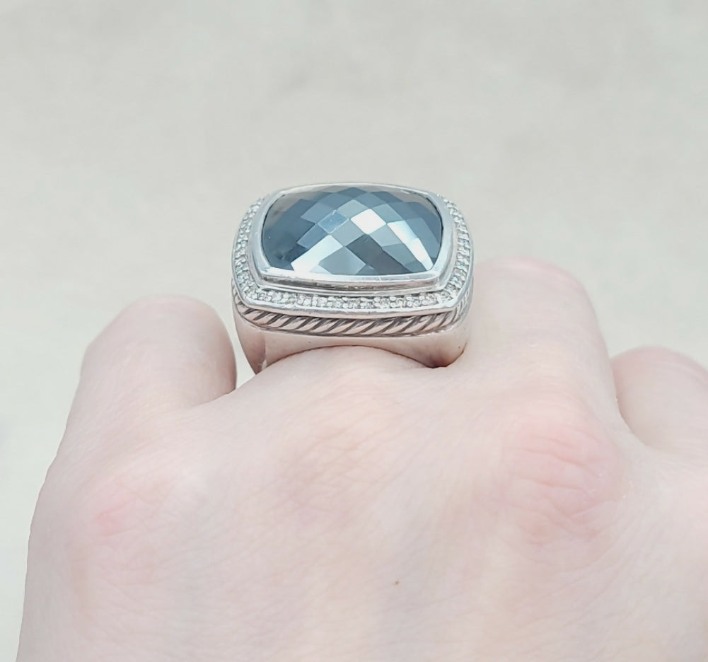   David Yurman Albion 20mm Hematite & Diamond Ring