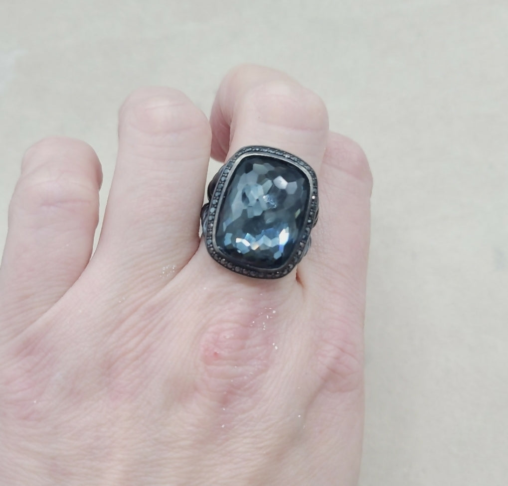    David Yurman Albion Blackened Gray Orchid Ring – Diamonds