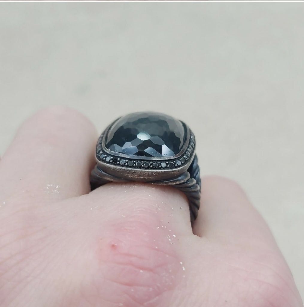    David Yurman Albion Blackened Gray Orchid Ring – Diamonds