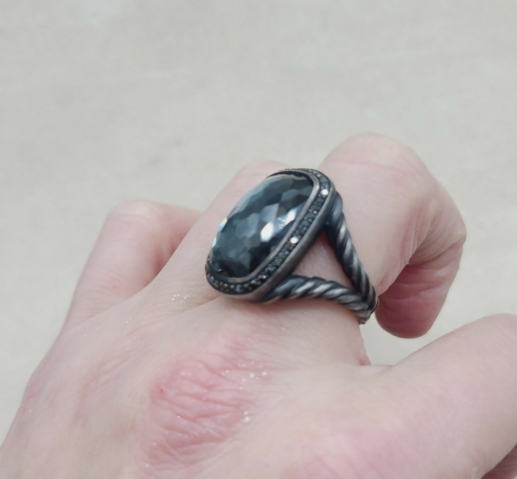    David Yurman Albion Blackened Gray Orchid Ring – Diamonds