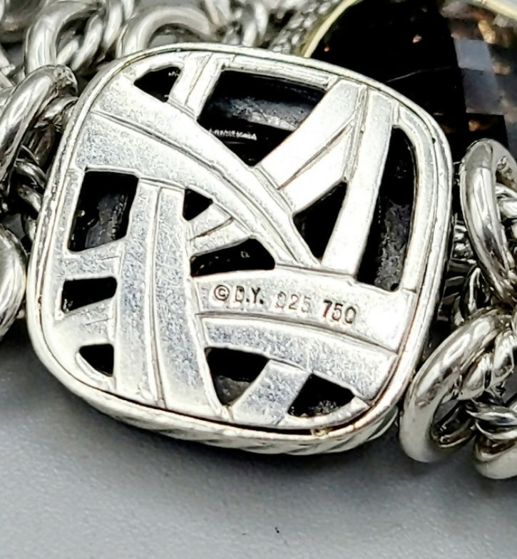    David Yurman Albion Chainmail Necklace – Smoky Quartz