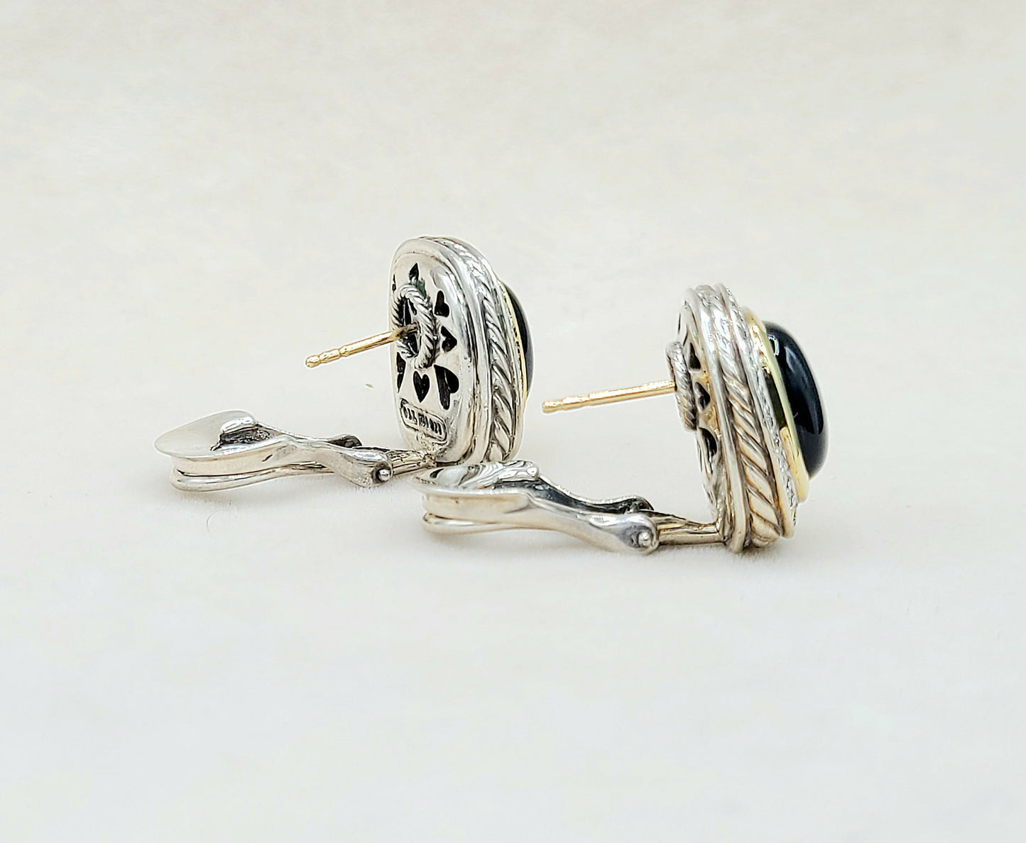    David Yurman Albion Earrings Black Onyx, Diamonds & Gold