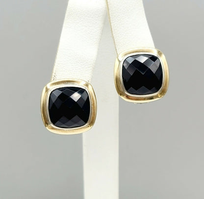    David Yurman Albion Earrings Black Onyx & Gold