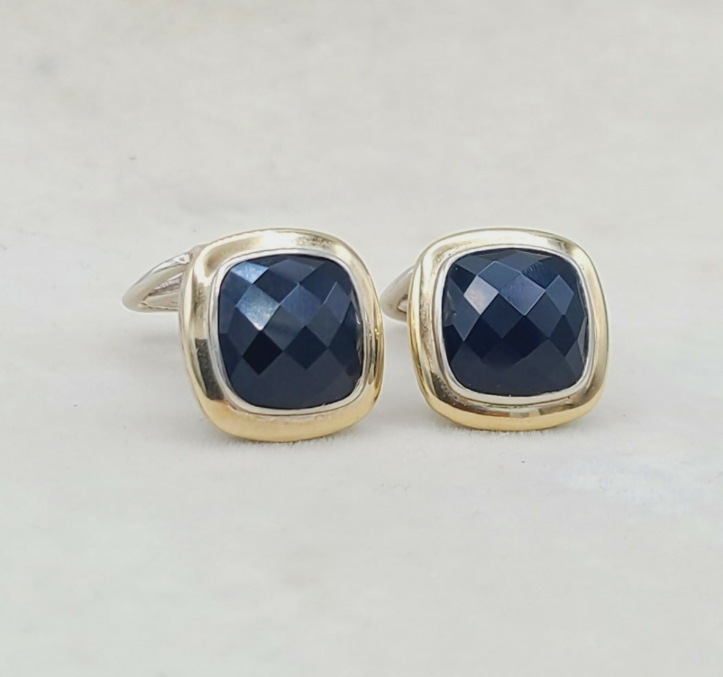    David Yurman Albion Earrings Black Onyx & Gold