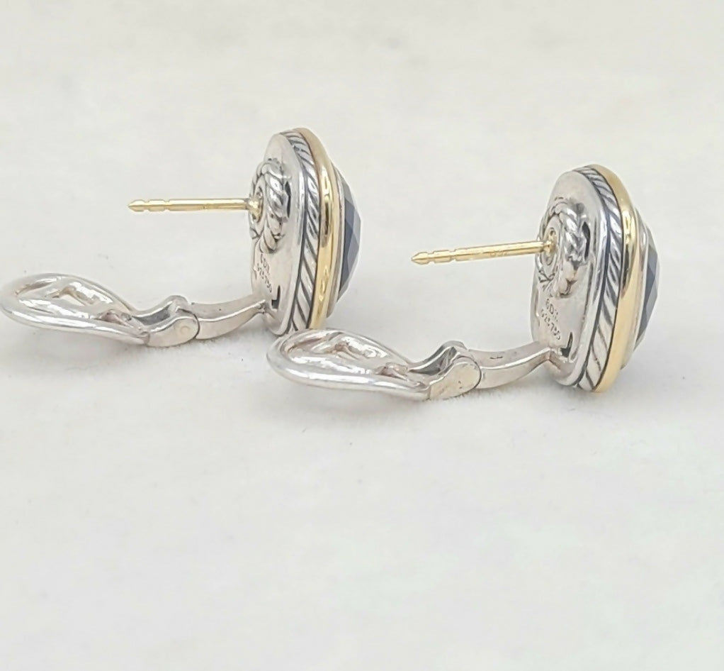    David Yurman Albion Earrings Black Onyx & Gold
