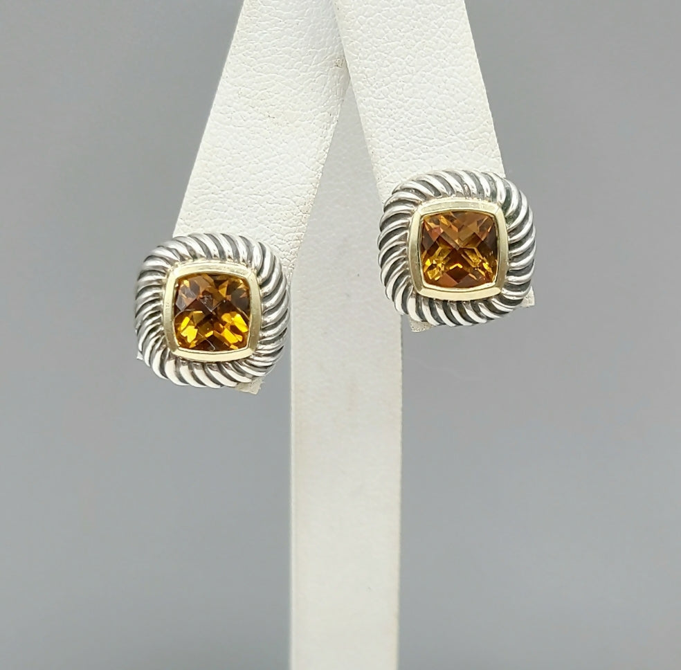    David Yurman Albion Earrings Citrine & Gold