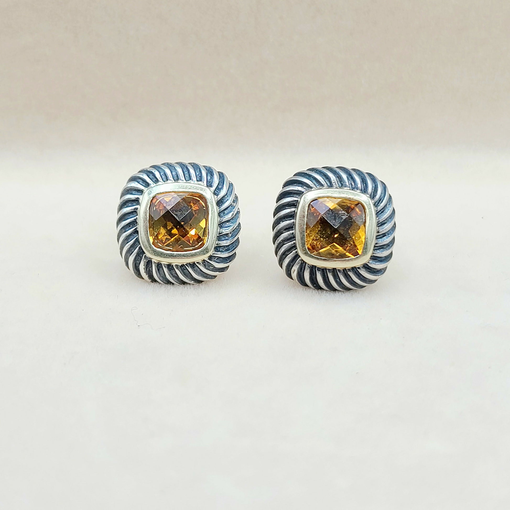    David Yurman Albion Earrings Citrine & Gold