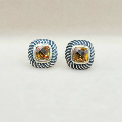    David Yurman Albion Earrings Citrine & Gold