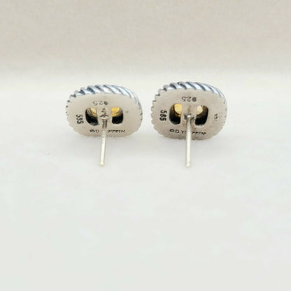    David Yurman Albion Earrings Citrine & Gold