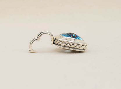    David Yurman Albion Enhancer Pendant 14mm Blue Topaz