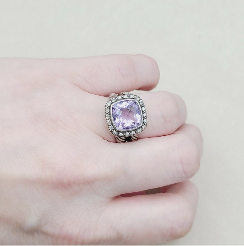   David Yurman Albion Moonlight Ice 11mm Lavender Amethyst Diamond Ring