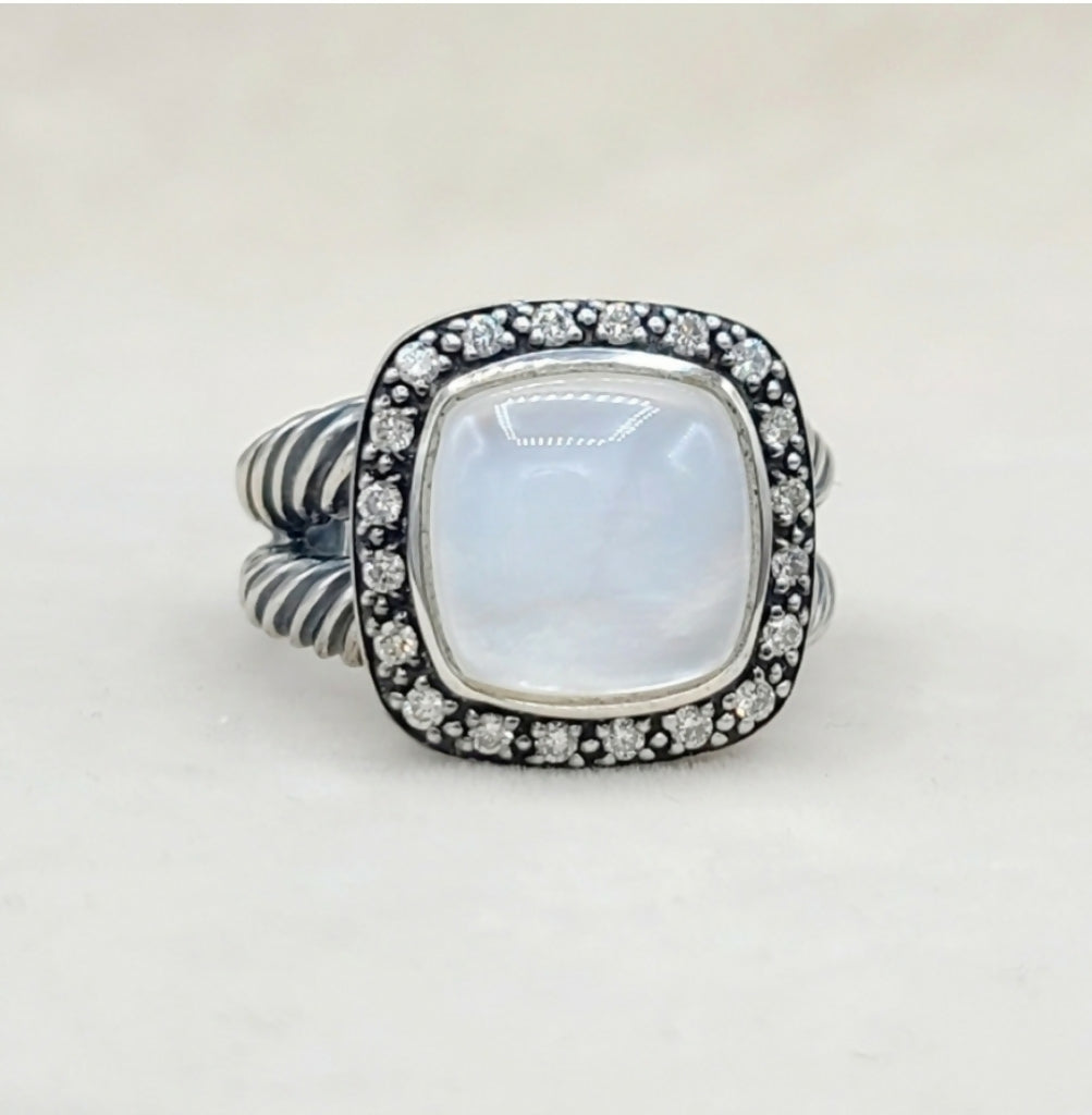   David Yurman Albion Moonlight Ice Moonstone Ring – Diamond